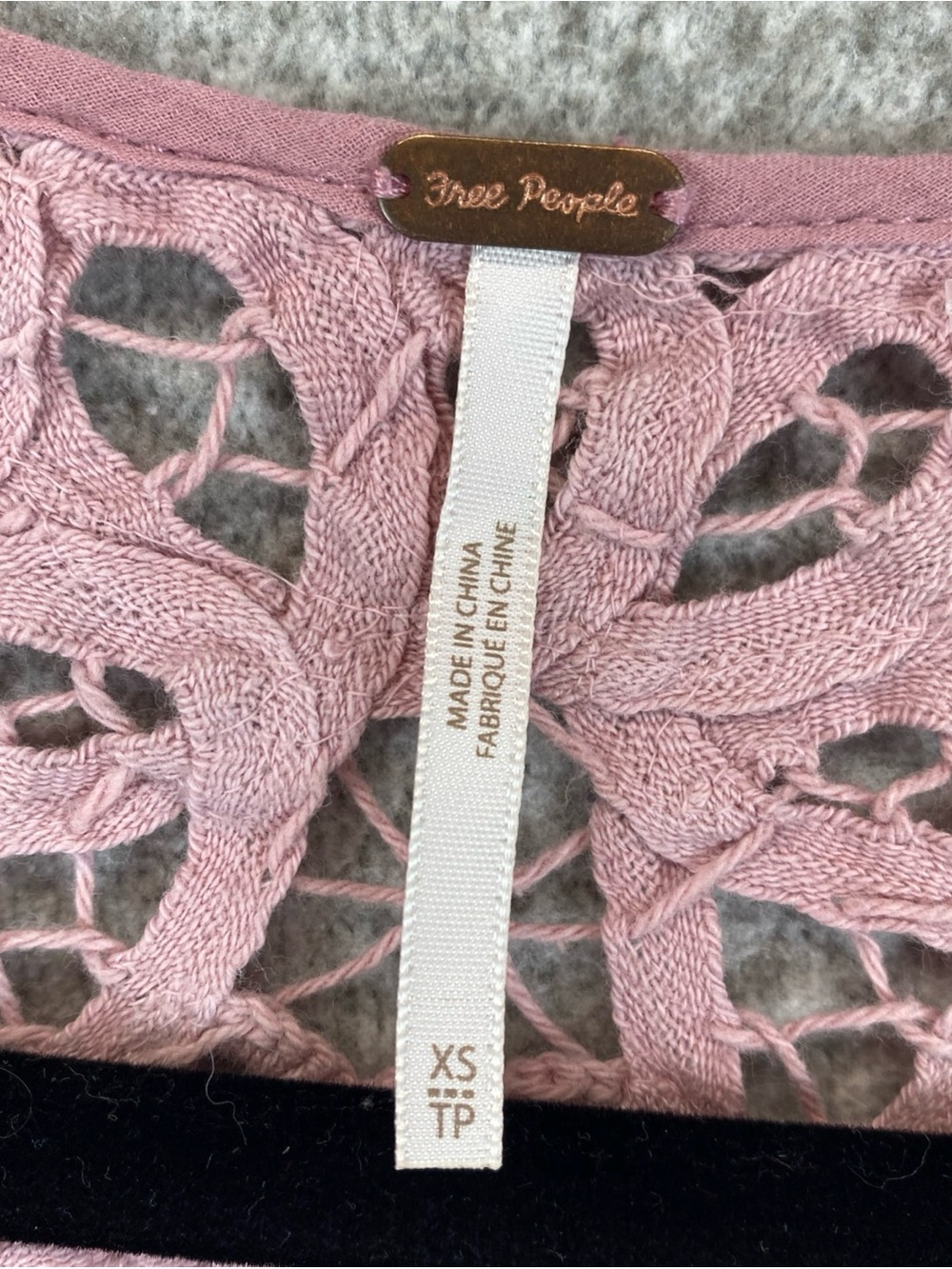 Free People Lace Crop Top Pink XS Coquette Cottagecore Fairy Boho Dainty - Picture 3 of 11